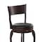 Flash Furniture Nichola Classic Open Back Swivel Counter Pub Stool w/Wood Frame & LeatherSoft Seat, Espresso/Black ES-NT2-24-ESP-GG - alternate 2